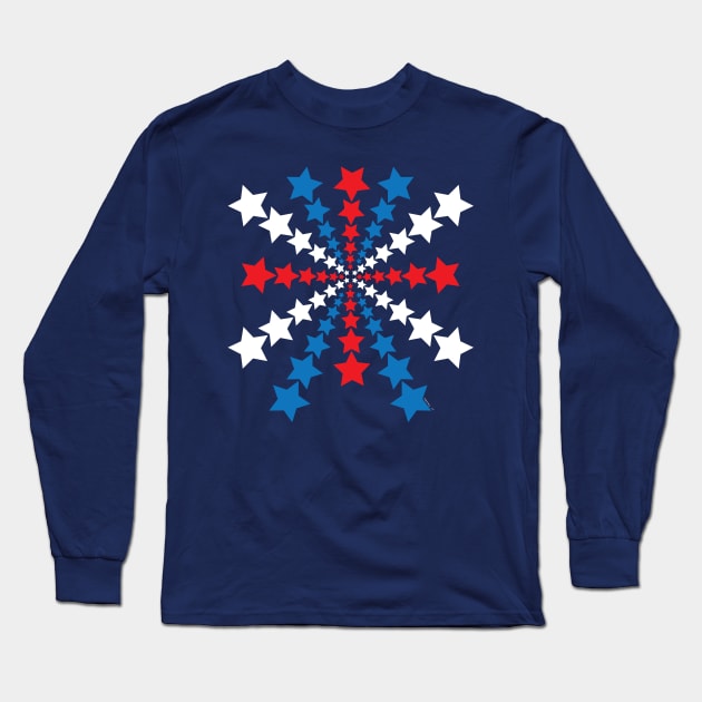 Patriotic Stars Long Sleeve T-Shirt by Illustratorator